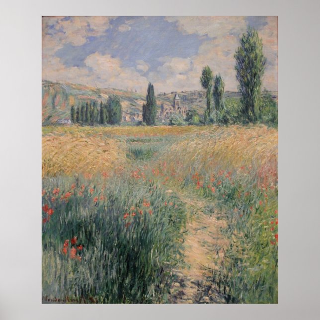 Poster Monet Path na Ilha do Santo Martin, Vétheuil (Frente)