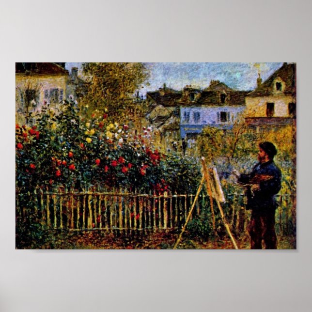 Póster Monet Pintando Em Seu Jardim Na Argentina (Frente)