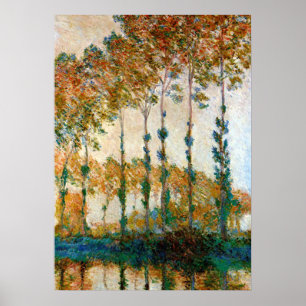 Póster Monet - Poplars on Banks of River Epte no outono