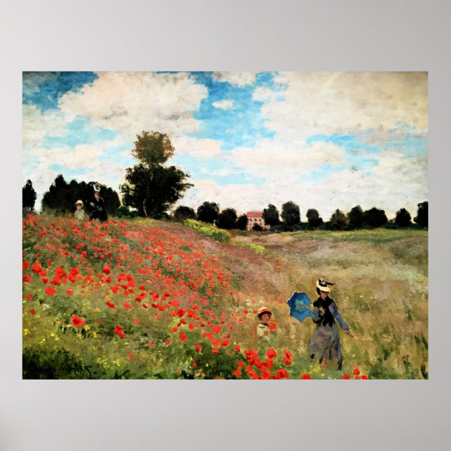 Poster Monet - Poppies selvagens perto da Argentina, bela (Frente)