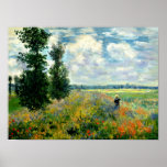 Poster Monet - Poppy Field, Argenteuil<br><div class="desc">Poppy Field,  Argenteuil - Pintura de arte pelo artista impressionista francês Claude Monet</div>