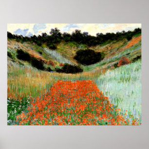 Poster Monet - Poppy Field in a Hollow near Giverny