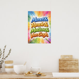 Poster Monet Renoir Matisse Van Gogh Colorido