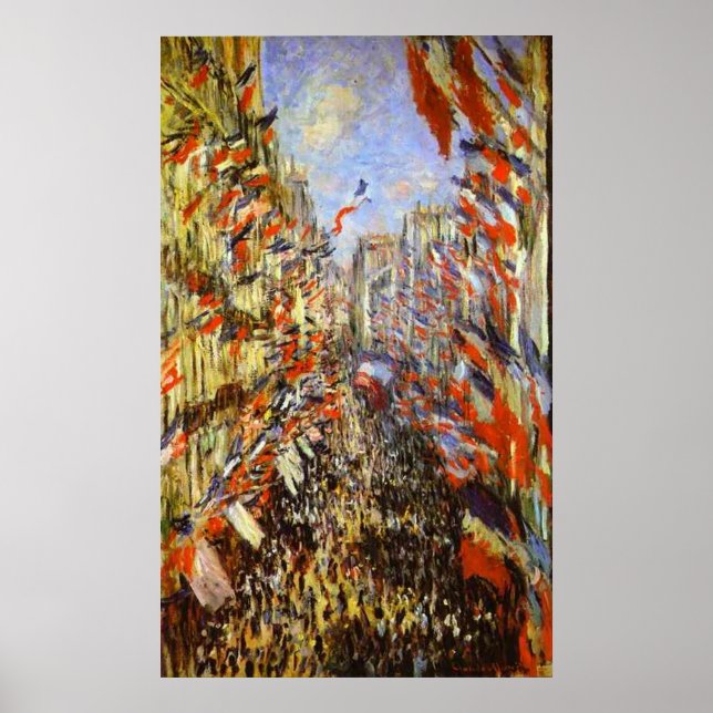 Póster Monet, Rue Montorgeuil, Paris, 30 de junho de 1878 (Frente)