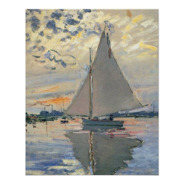 Póster Monet Sailboat (Frente)
