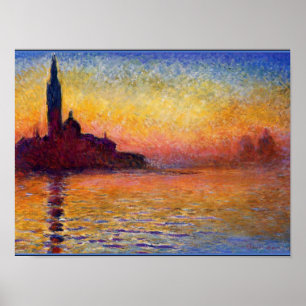 Poster Monet - San Giorgio Maggiore em Dusk, belas artes