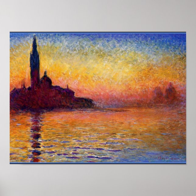 Poster Monet - San Giorgio Maggiore em Dusk, belas artes (Frente)