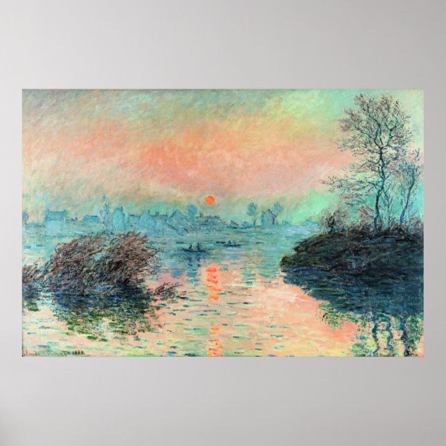 Poster Monet - Sun Setting on the Seine (Frente)