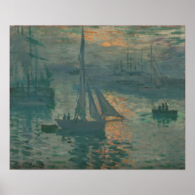 Poster Monet - Sunrise (Marinha) (Frente)