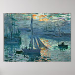 Poster Monet - Sunrise (Marinha), belas artes,<br><div class="desc">Sunrise (Marinha),  pintura de belas artes pelo Impressionista Francês Claude Monet</div>