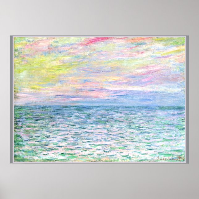 Poster Monet - Sunset em Pourville, belas artes (Frente)