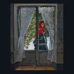 Poster Monet The Red Kerhead Vintage Painting<br><div class="desc">Oscar-Claude Monet (14 de novembro de 1840 - 5 de dezembro de 1926) foi pintor francês, fundador do estilo de pintura Impressionista francês. Esta pintura retrata a primeira esposa de Monet, Camille, do lado de fora num dia de neve que passa pelas portas francesas da sua casa no Argenteuil. Este...</div>