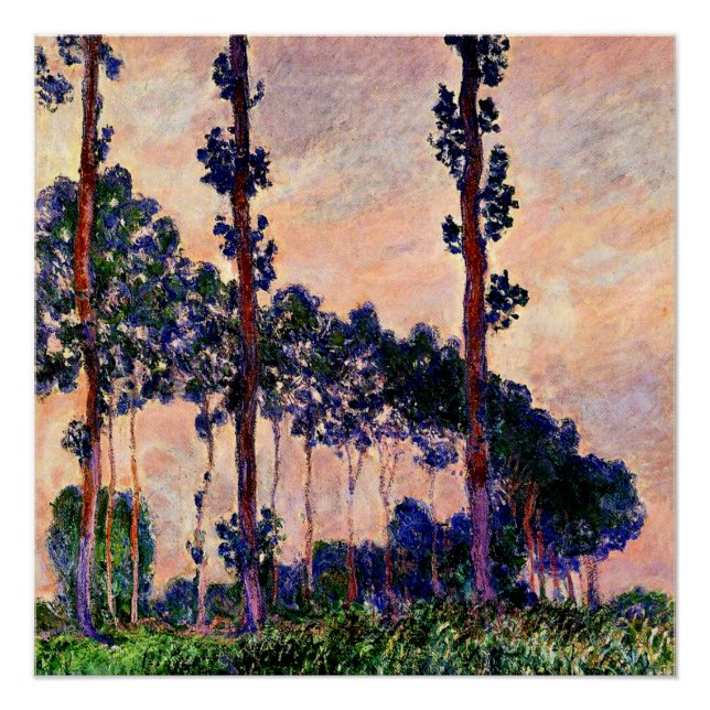 Póster Monet - Três Árvores no Clima das Cinzas (Frente)
