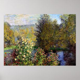 Póster Monet - Um canto do jardim em Montgeron