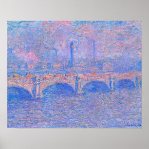 Poster Monet - Waterloo Bridge, Efeito Solar,
