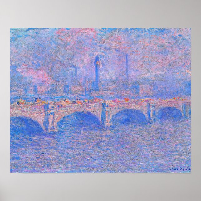 Poster Monet - Waterloo Bridge, Efeito Solar, (Frente)