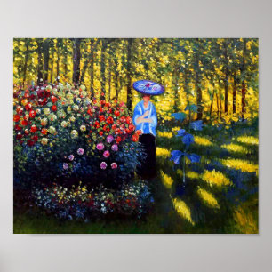Poster Monet Woman com Parasol no Jardim