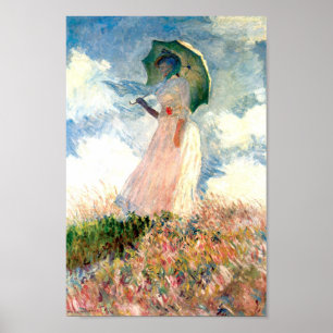Poster Monet Woman with a Parasol Facing Left