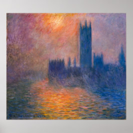 Poster Monet's As Casas do Parlamento, Sunset