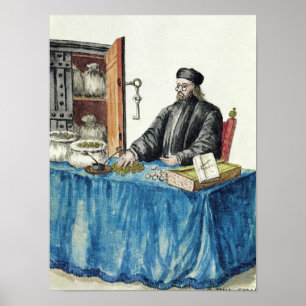 Poster Moneylender veneziano, de um livro ilustrado