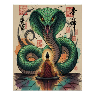 Póster Monge e Serpente