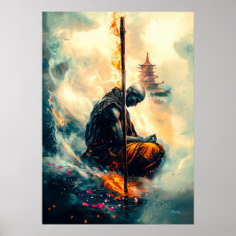 Poster Monge Zenfire – O Caminho das Chamas Eternas