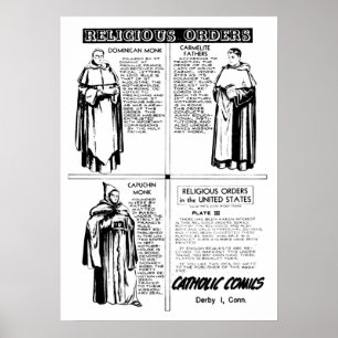 Poster Monges do Dominican das ordens religiosas