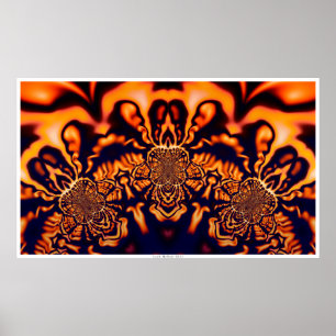 Póster Monges que Pondering a geometria sagrado - Fractal