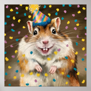 Poster Mongol Gerbil confetti