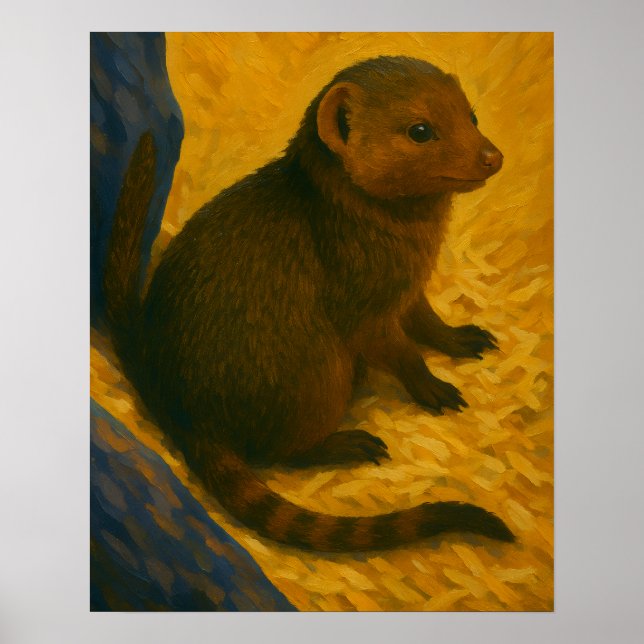 Poster Mongoose Entre Pintura De Palha (Frente)