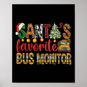 Poster Monitor de Ônibus Favorito do Papai Noel Natal Cri