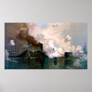 Poster Monitor Merrimac O Primeiro Combate Entre Couraçad
