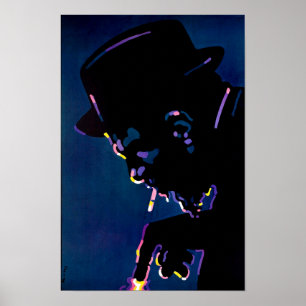 Poster Monk Ilustrado Jazz Vintage