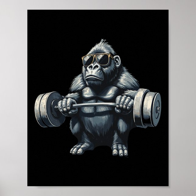 Poster Monkey Gorilla Bodybuilding Musical Malhação Gym (Frente)