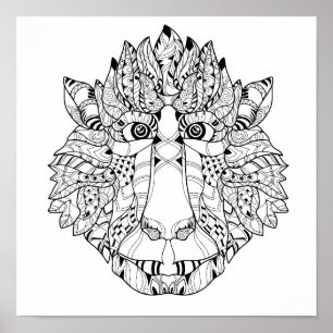 Póster Monkey Head Doodle 2
