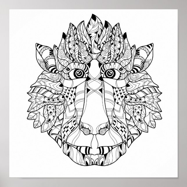 Póster Monkey Head Doodle 2 (Frente)