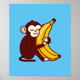 Poster Monkey Love Banana