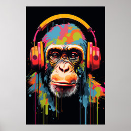 Poster Monkey Music Art Monkey Art Monkey Galeria de Maca