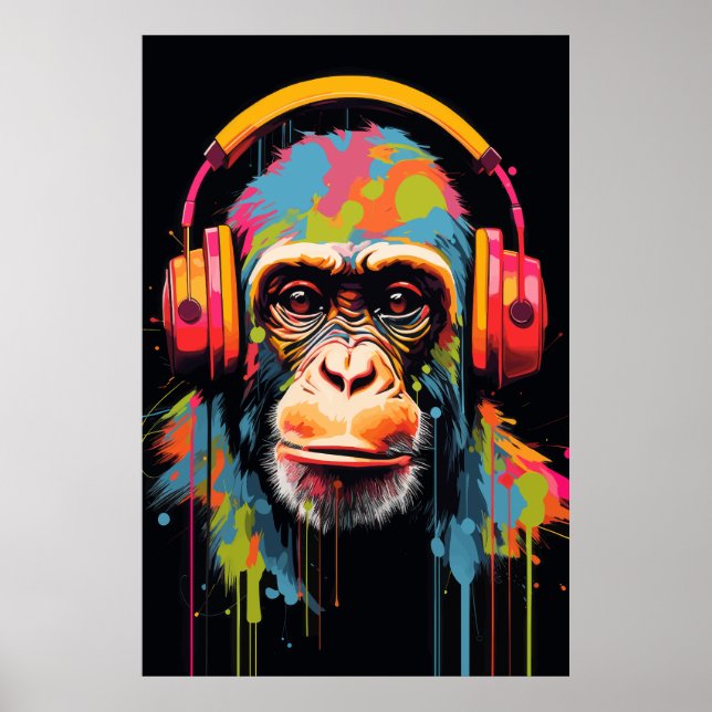 Poster Monkey Music Art Monkey Art Monkey Galeria de Maca (Frente)