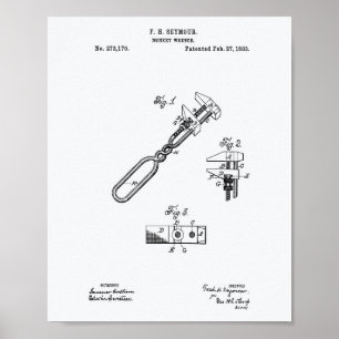 Póster Monkey Wrench 1883 - Livro Branco sobre as Patente