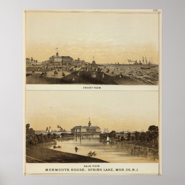 Póster Monmouth House, Primavera Lake, NJ (Frente)