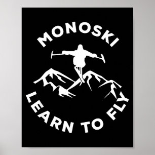 Poster Mono esqui aprender a voar para esqui adaptativo e
