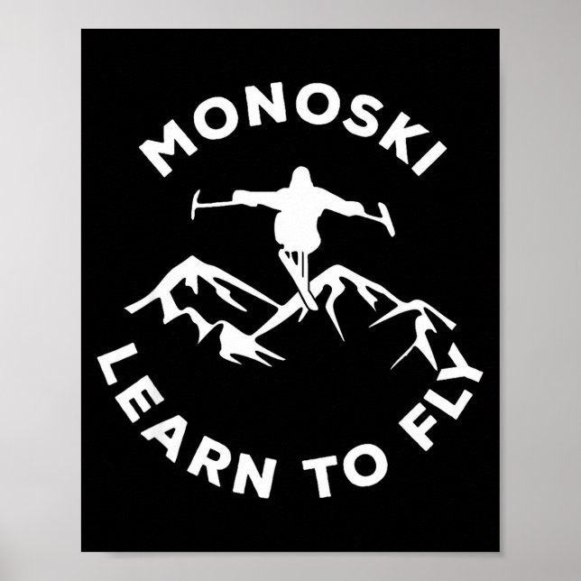 Poster Mono esqui aprender a voar para esqui adaptativo e (Frente)