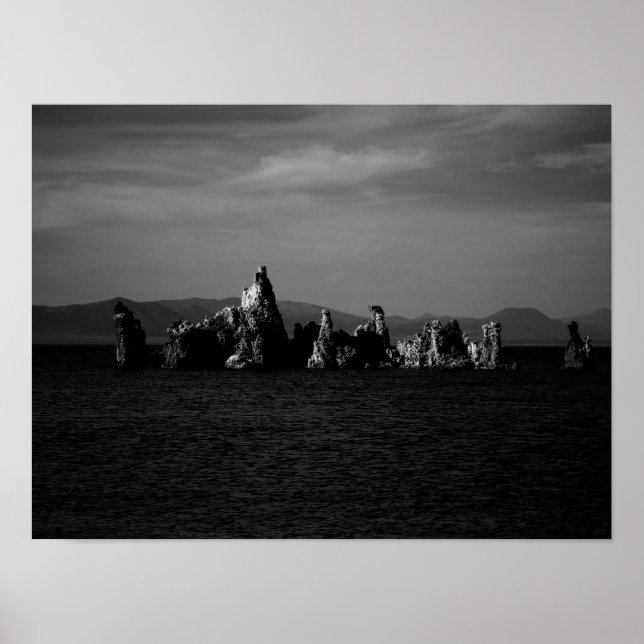 Póster Mono Lake California - Preto e Branco (Frente)