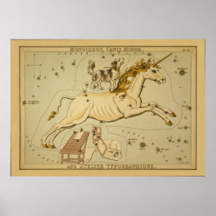 Póster Monoceros - imagem astronômica da carta de estrel