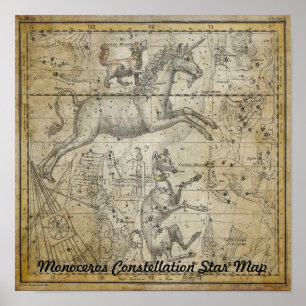 Poster Monoceros Unicorn - Astronomia da Constelação de