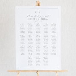 Poster Monograma 18 Mesa Encontre seu gráfico de assentos