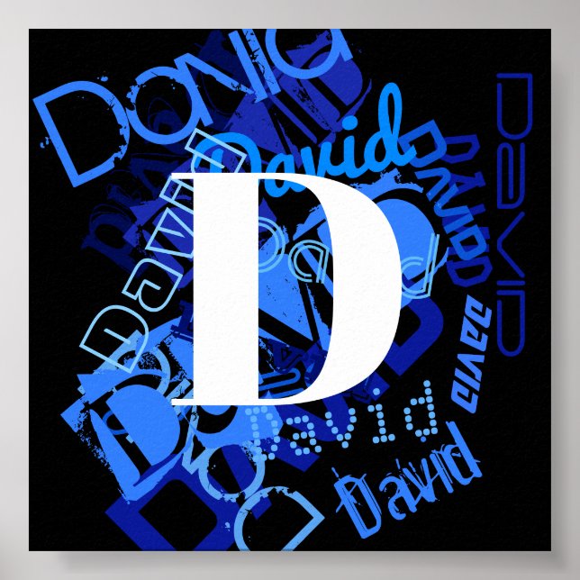 Poster Monograma Azul Creativo (Frente)