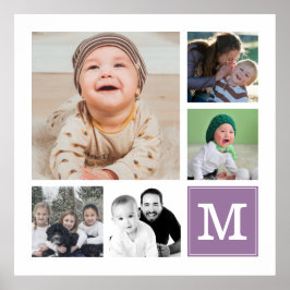 Poster Monograma da Galeria de Colagem de Fotografias Pur