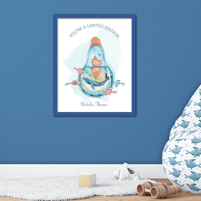 Poster Monograma de Baleia Lâmpada Cura (Criador carregado)